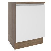 Balcão Armário de Cozinha 60 cm 1 Porta Rustic/Preto Glamy Madesa