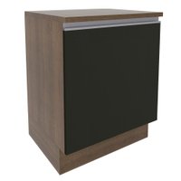 Balcão Armário de Cozinha 60 cm 1 Porta Rustic/Preto Glamy Madesa