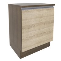 Balcão Armário de Cozinha 60 cm 1 Porta Rustic/Preto Glamy Madesa