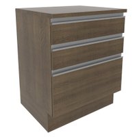 Balcão Armário de Cozinha 60 cm 3 Gavetas Rustic/Branco Glamy Madesa