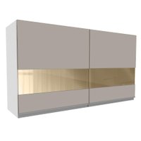 Armário de Cozinha Aéreo 120 cm 2 Portas com Vidro Rustic/Crema Glamy Madesa