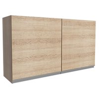Armário de Cozinha Aéreo 120 cm 2 Portas Rustic/Preto Glamy Madesa