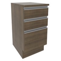 Balcão Armário de Cozinha 40 cm 3 Gavetas Rustic/Branco Glamy Madesa