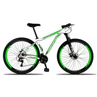 Bicicleta Aro 29 Quadro 17 Freio a Disco Mecânico 21 Marchas Alumínio Branco Verde - Dropp