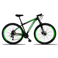 Bicicleta Aro 29 Quadro 15 Freio a Disco Mecânico 21 Marchas Alumínio Preto Verde - Dropp