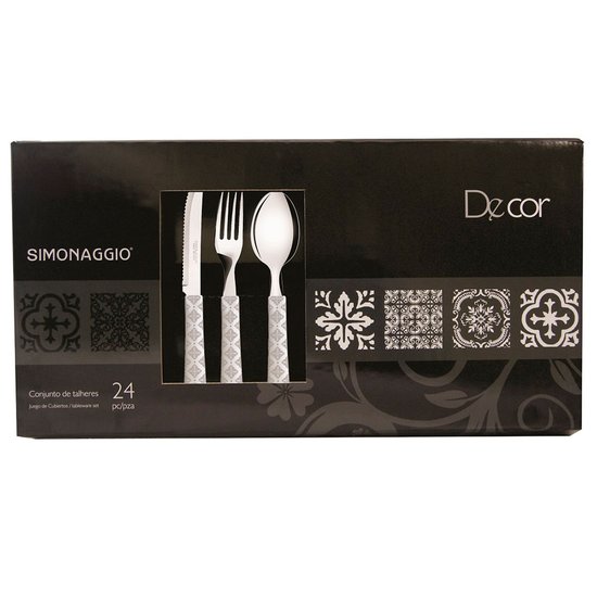 Faqueiro com 24 peças - Decor - Branco