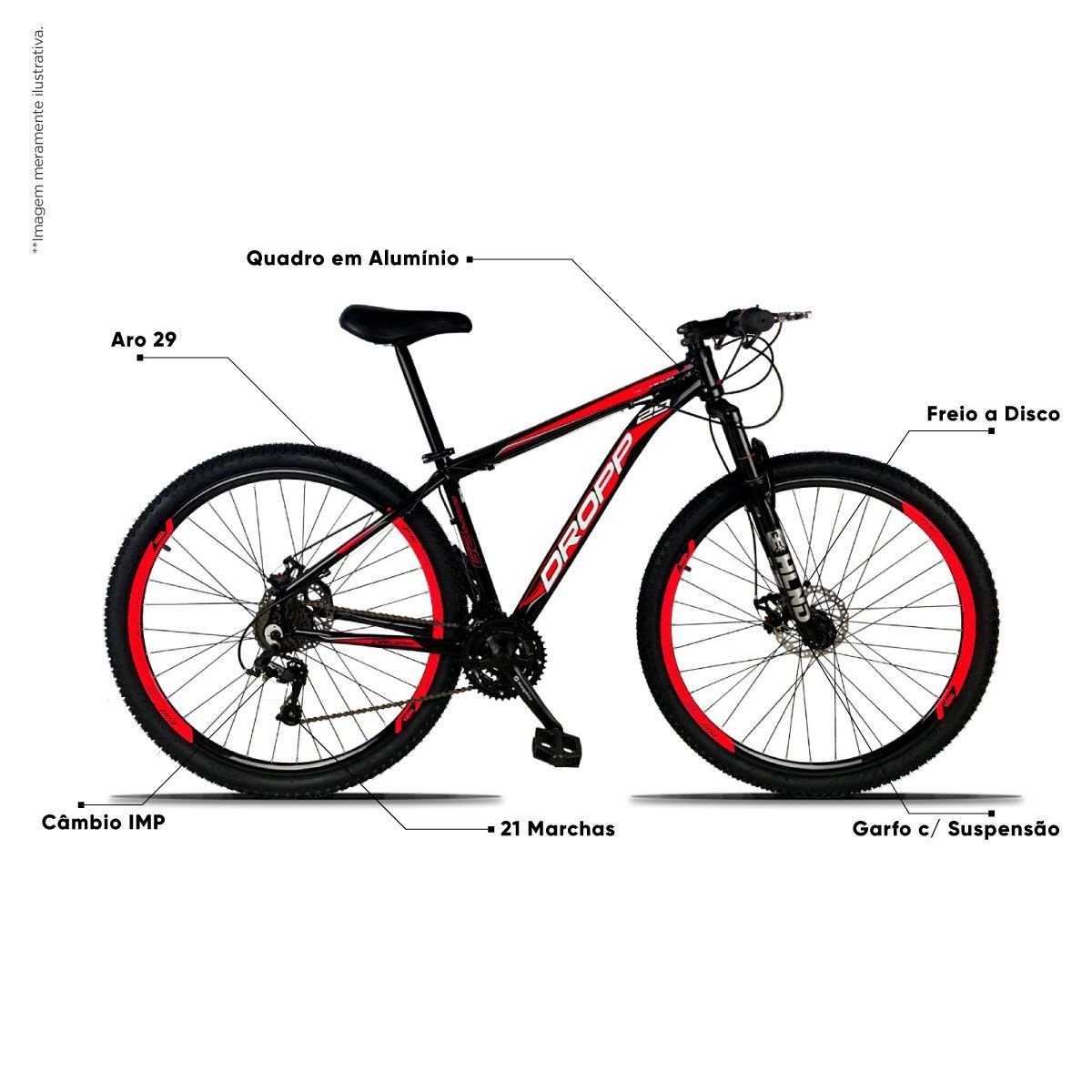 Bicicleta Aro 29 Quadro 19 Freio A Disco Mecanico 21 Marchas
