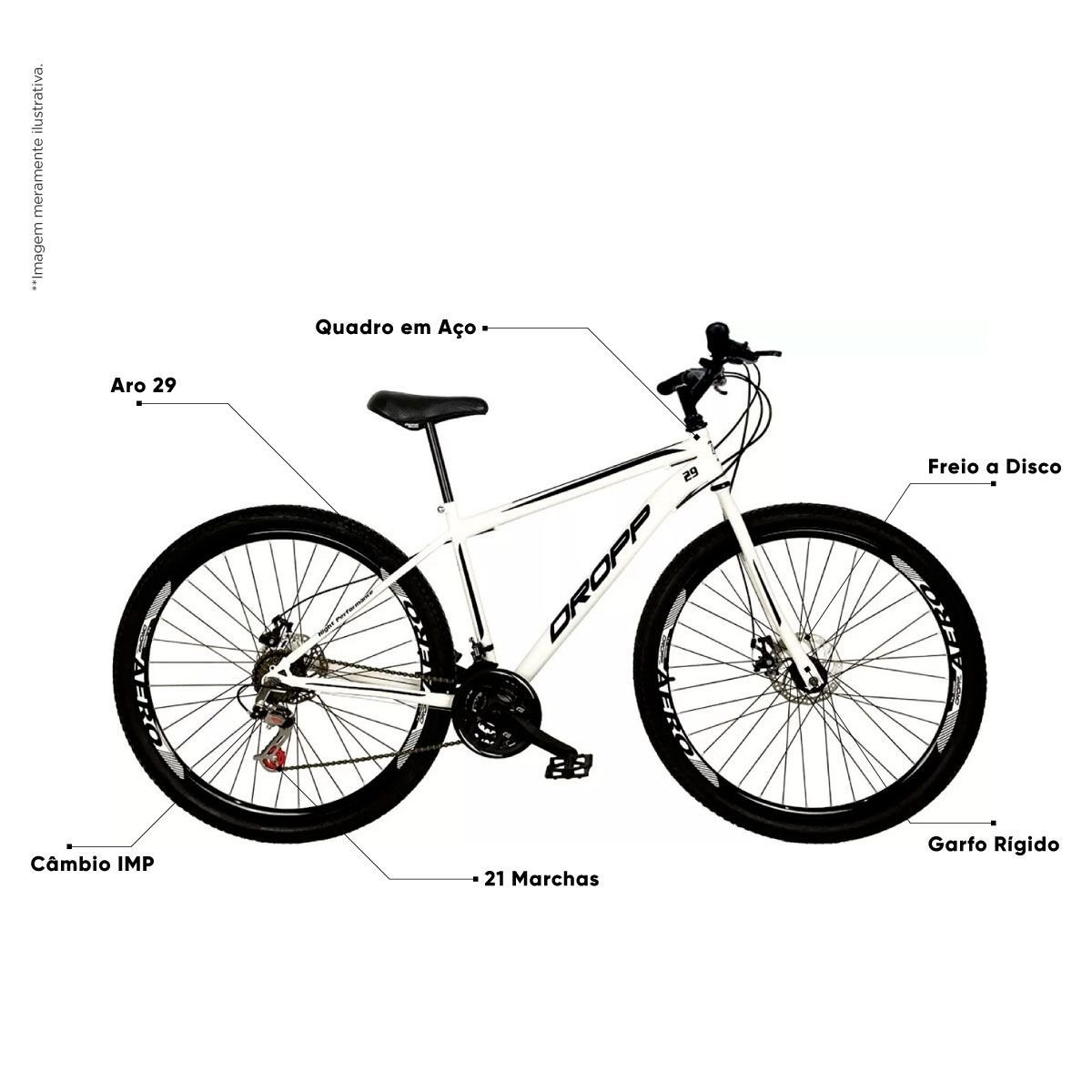 Bicicleta Aro 29 Quadro 19 Freio A Disco Mecanico 21 Marchas
