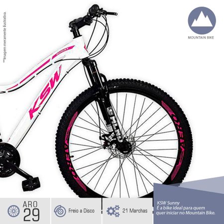 Bicicleta Feminina Sunny Aro 29 Quadro 17 Suspensao 21v Freio A
