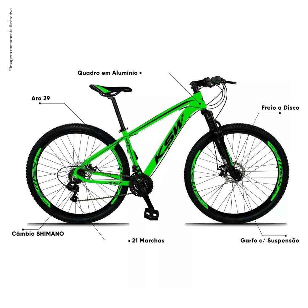Bicicleta Xlt Aro 29 Quadro 15 Suspensao 21 Marchas Freio A Disco