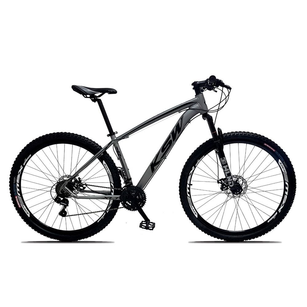 Bicicleta Xlt Aro 29 Quadro 17 Suspensao 21 Marchas Freio A Disco Aluminio Cinza Preto Ksw Colombo