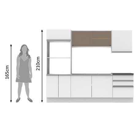 Cozinha Completa Madesa 100 Mdf Acordes Glamy Com Armario Torre E Balcao Sem Tampo E Pia Colombo