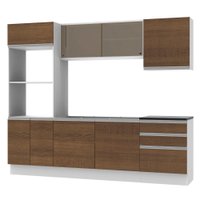 Cozinha Completa Madesa 100% MDF Acordes Glamy com Armário, Torre e Balcão (Sem Tampo e Pia)