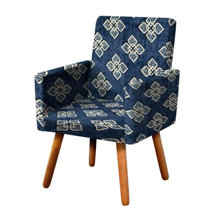 Poltrona Decorativa Nina Estampada Floral Bordado D54 - D'Rossi