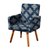 Poltrona Decorativa Nina Estampada Floral Bordado D54 - D'Rossi