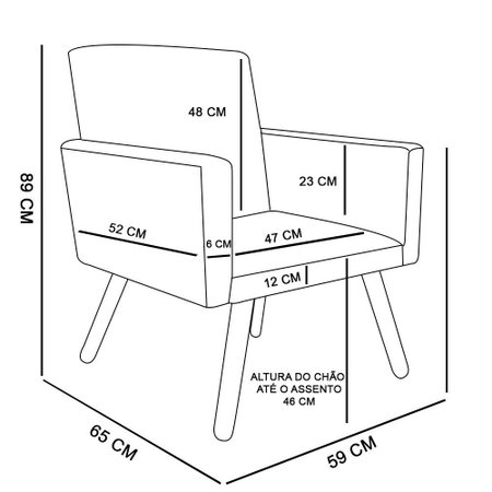 Poltrona Decorativa Nina Estampada Floral Bordado D54 - D'Rossi