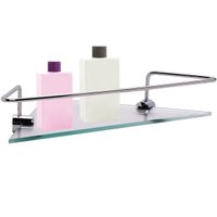 Cantoneira Suporte Porta Shampoo Condicionador Metal E Vidro