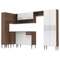 Cozinha Completa De Canto Reto Madesa Emilly 353 Com Armario E Balcao 11 Portas 1 Gaveta Colombo