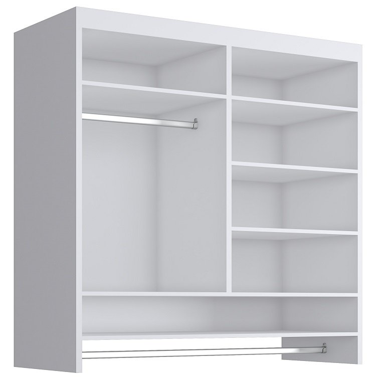 Armario Guarda Roupa Suspenso Com Cabideiro 5 Nichos Kd1700 Branco Colombo