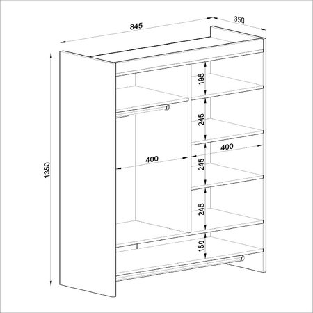 Armario Guarda Roupa Suspenso Com Cabideiro 5 Nichos Kd1700 Branco Colombo