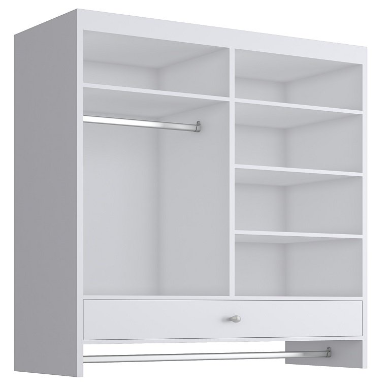 Armario Guarda Roupa Suspenso Com Gaveta 5 Nichos Kd1695 Branco Colombo