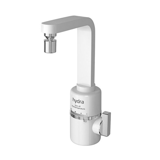 Torneira Elétrica Slim 4t De Bancada Branca Hydra