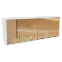 Armário Aéreo Madesa Glamy 2 Portas de Correr de Vidro Reflecta - Branco