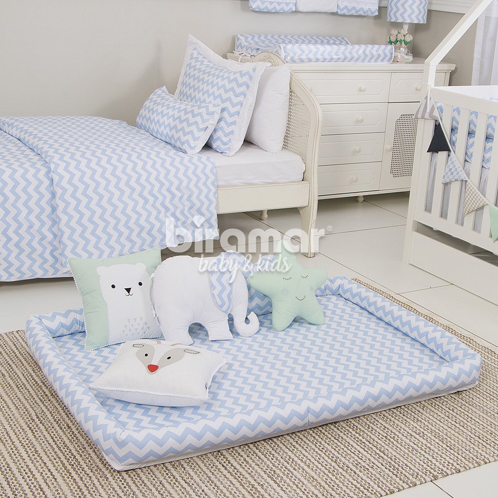 Colchonete Infantil Kids Master Soho Chevron Azul