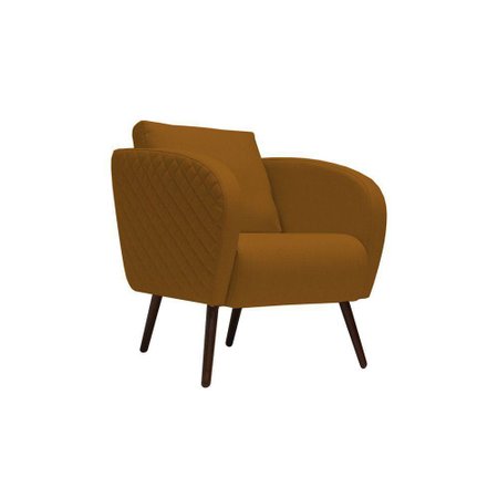 Poltrona Decorativa Dama Pes Palito Corano Caramelo Gran Belo