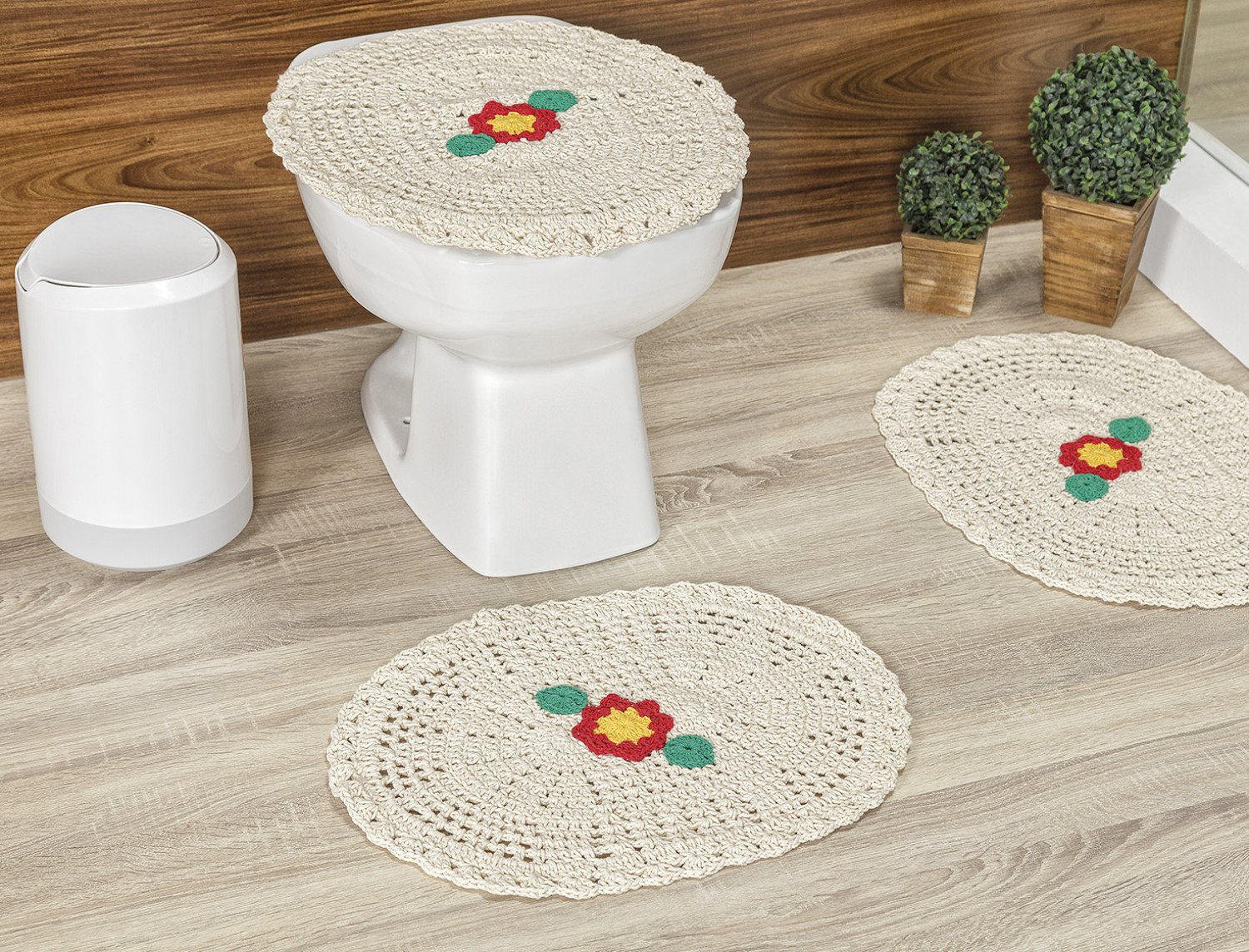 Jogo De Banheiro Croche Flora 3 Pecas Cru Colombo Sem ideias para fazer um lindo jogo de banheiro de crochê? jogo de banheiro croche flora 3 pecas cru