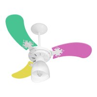 Ventilador de Teto Venti-Delta New Baby Colors Fem com 3 Pás Colorido