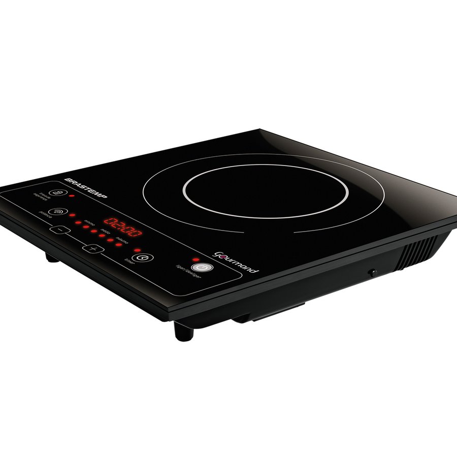 Cooktop 1 boca de indução Brastemp Gourmand portátil com timer touch