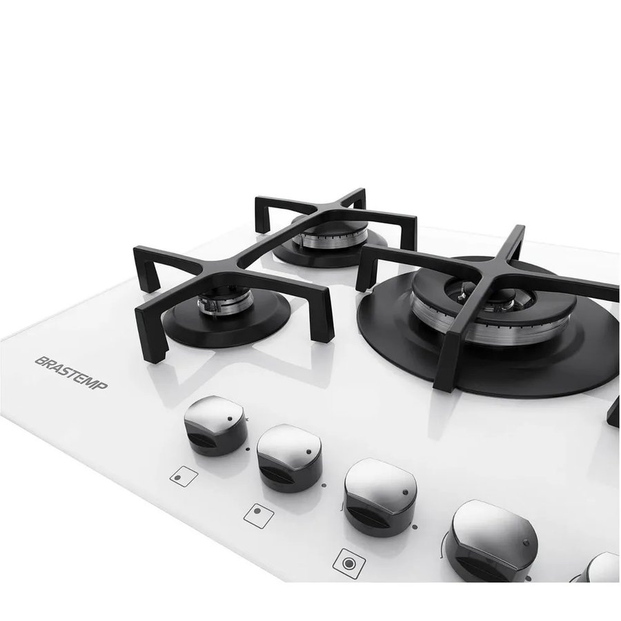 Cooktop a Gás Brastemp Vitreous 5 Queimadores Branco