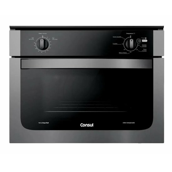 Forno de embutir elétrico Consul 47 Litros Prata Com Dourador e Timer Autodesligamento - COB47AR