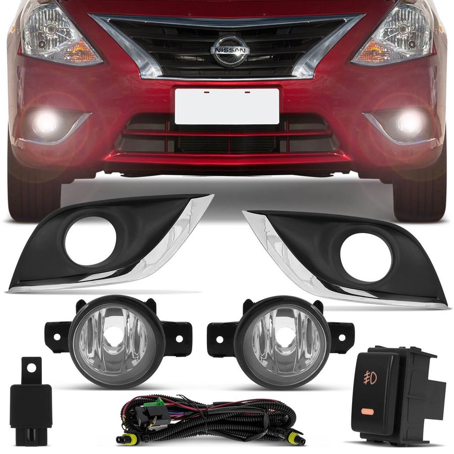 Kit Farol Milha Nissan Versa 2014 2015 2016 2017 2018 Auxiliar Neblina