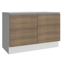 Balcão Gabinete de Pia Armário de Cozinha 120 cm 2 Portas Rustic/Preto Glamy Madesa