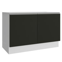 Balcão Gabinete de Pia Armário de Cozinha 120 cm 2 Portas Rustic/Preto Glamy Madesa