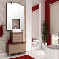 Gabinete para Banheiro Cuba e Armário com Espelho Vegas 100