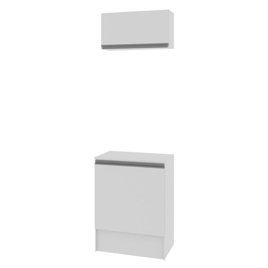 Kit Madesa Topazio 60cm 2 Portas com Armário Aéreo e Balcão