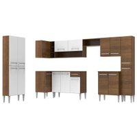 Cozinha Completa de Canto Reto Madesa Emilly 513 com Armário e Balcão 17 Portas 1 Gaveta - GCEM51300