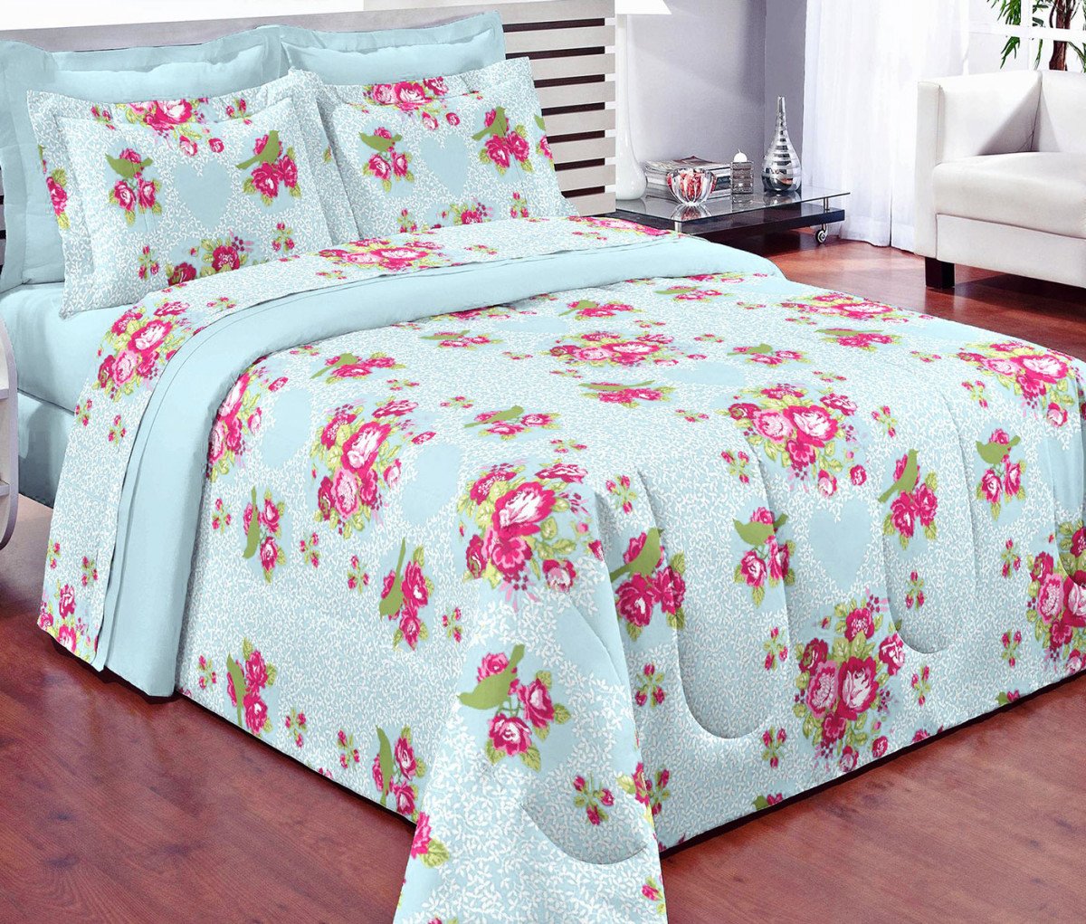 Jogo de cama casal com edredom clearance