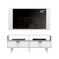 Conjunto Sala de Estar Madesa Rack Oslo e Painel