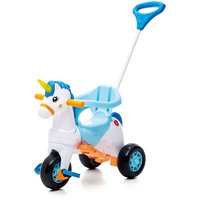 Triciclo Infantil Empurrador Unicórnio Fantasy Calesita Azul
