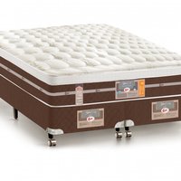 Cama Box + Colchão Castor Casal Silver Star Air One Face Hibrido 138x188x59cm