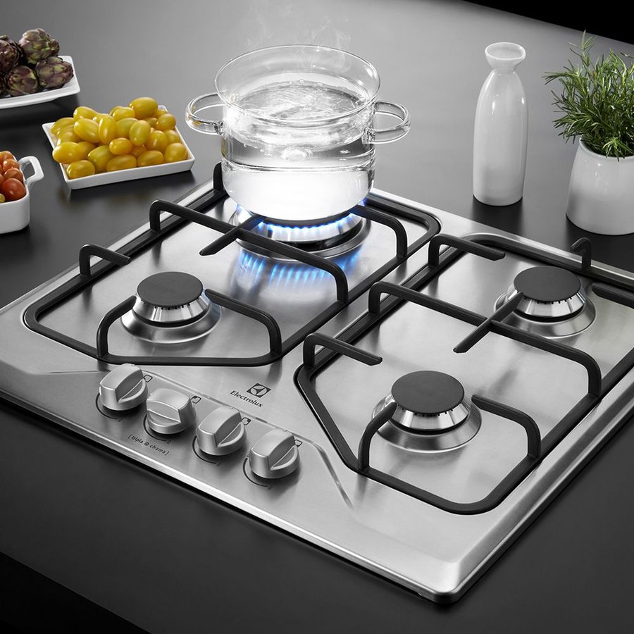 Cooktop a Gás Electrolux 4 Queimadores GT60X Tripla Chama Inox