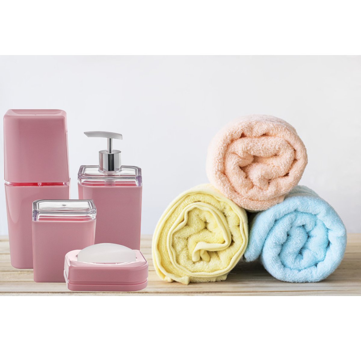 Porta Escova De Dente E Creme Dental Petala Pia Banheiro Ou Rosa Quartzo Colombo