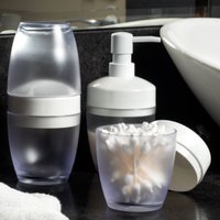 Porta Escovas De Dente E Creme Dental Efeito Vidro Fosco Ou Branco
