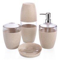 Conjunto para Banheiro 4 Peças Saboneteira Porta Escovas Marfim