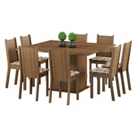 Conjunto Sala de Jantar Madesa Clarice Mesa Tampo de Madeira com 8 Cadeiras