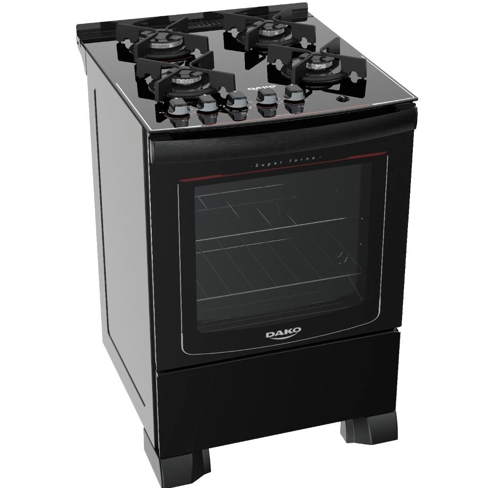 Fogão de Piso Dako Glass 4 Bocas Acendimento Automático DP4VUPFO